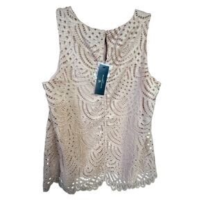 Worthington Sleeveless Blouse Sz S Petite Rose Smoke NWT